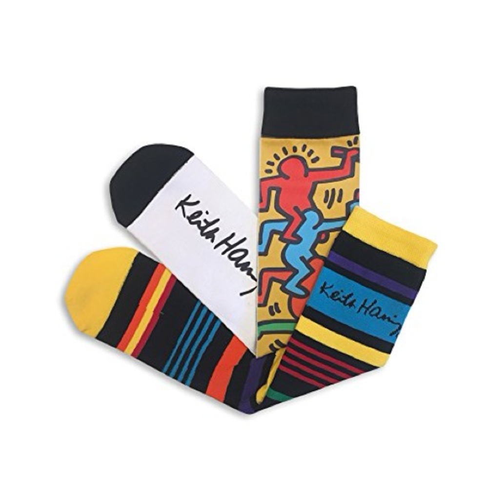 Keith Haring Men's 2-Pack Crew Socks, Multi Color, NWT - Picture 2 of 4